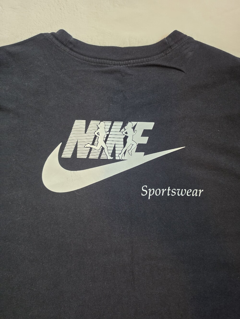 Nike Sportswear Logo Long Sleeve Tee Black Boxy Oversized Women's XL - Picture 5 of 6